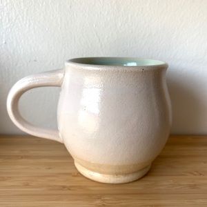 Vintage handmade mug- cream glaze